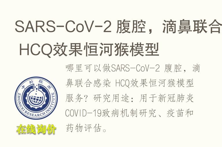SARS-CoV-2 腹腔，滴鼻联合感染 HCQ效<font color='red'>果</font>恒河猴模型